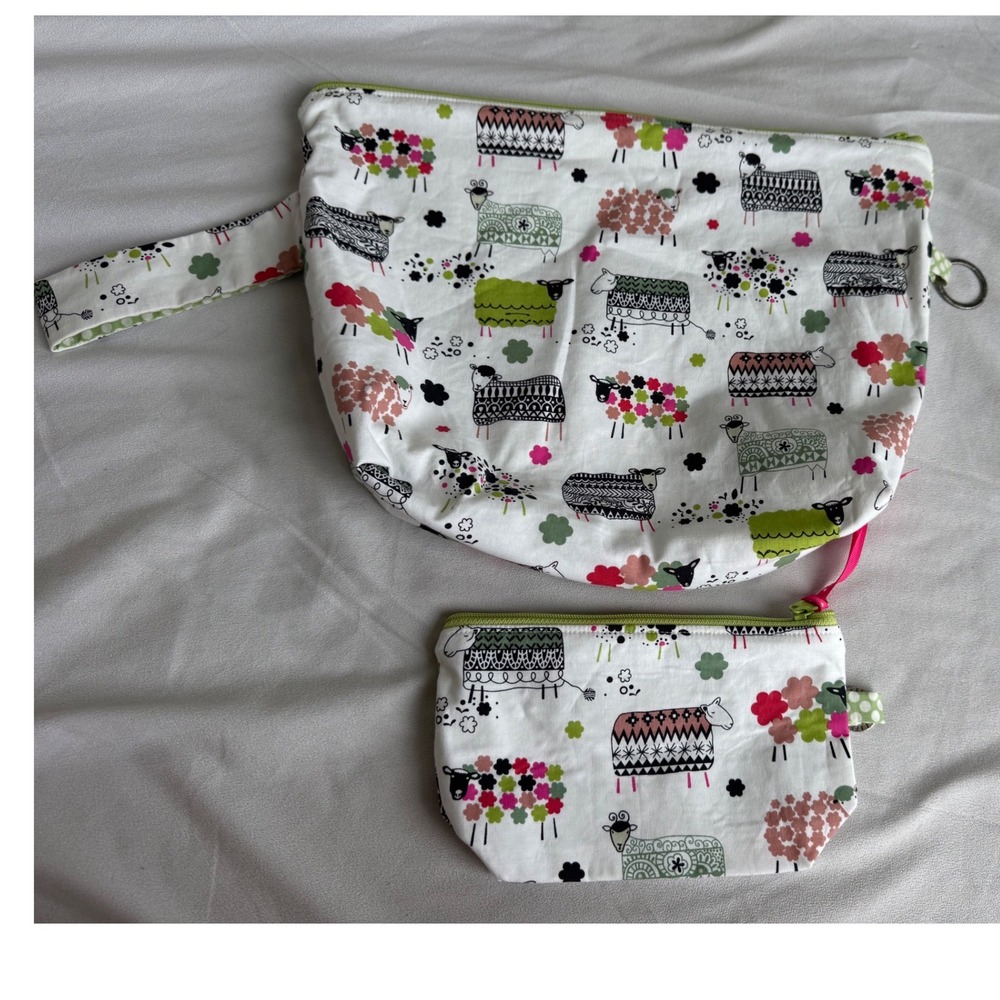 Bags by Awesome Grannie Sheep Print Knitting Project Bag & Pouch Set Handmade